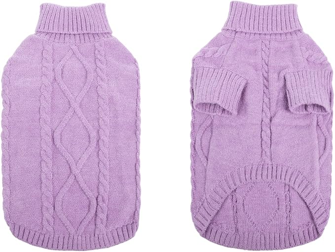 warm turtleneck dog sweater thick knit for Chihuahua and Pug