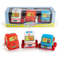 Washable baby toy cars set removable wheels soft toys
