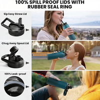 Water bottle with paracord handle for outdoor use