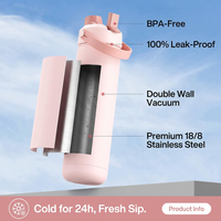 Water bottle with 2 in 1 straw and spout lid for versatile drinking