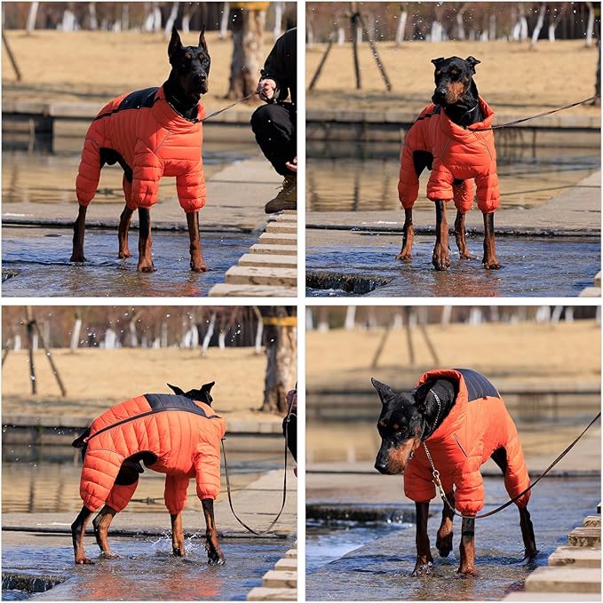 Water-Resistant Dog Coat With Smooth Outer Fabric And Leg Openings