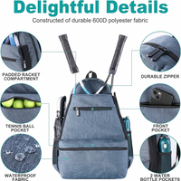 Water-Resistant Tennis Backpack with Large Capacity for Rackets and Gear