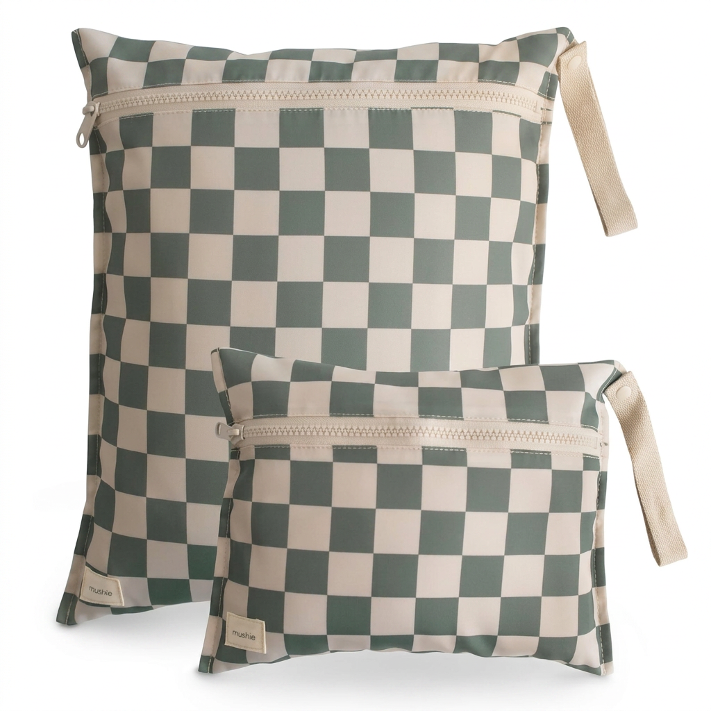 Water-resistant wet bags in large and small sizes for wet items