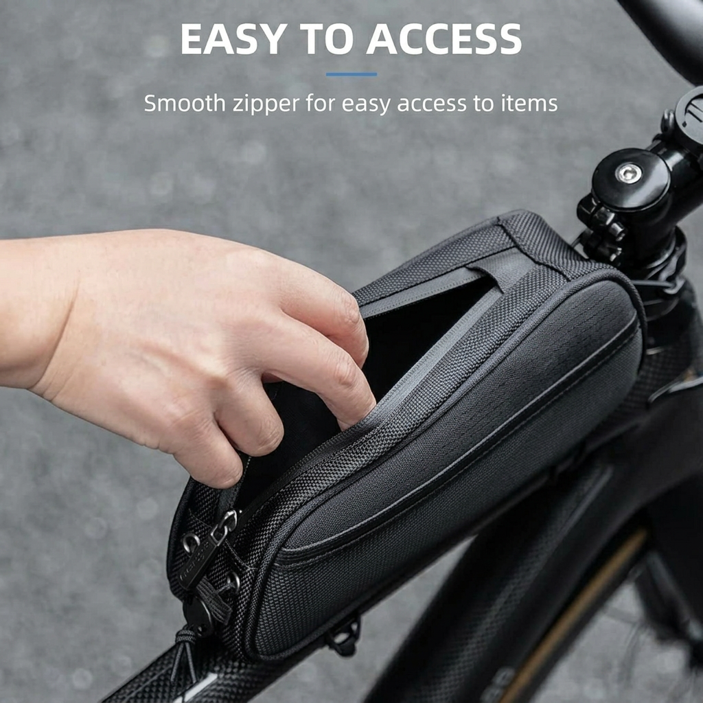Water resistant bike bag for outdoor cycling and commuting