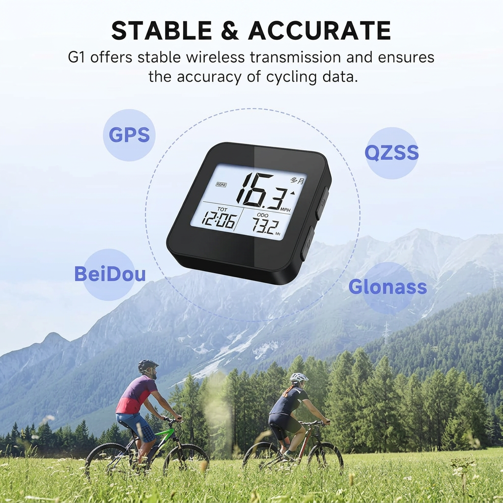 Waterproof bike computer for outdoor cycling in all weather