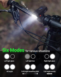 Waterproof bicycle light set for road and mountain biking in all weather