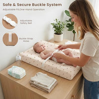 Close up of the waterproof inner lining on a foam baby changing pad