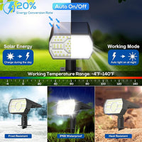 IP68 waterproof solar spotlights outdoor for all weather garden yard and patio use
