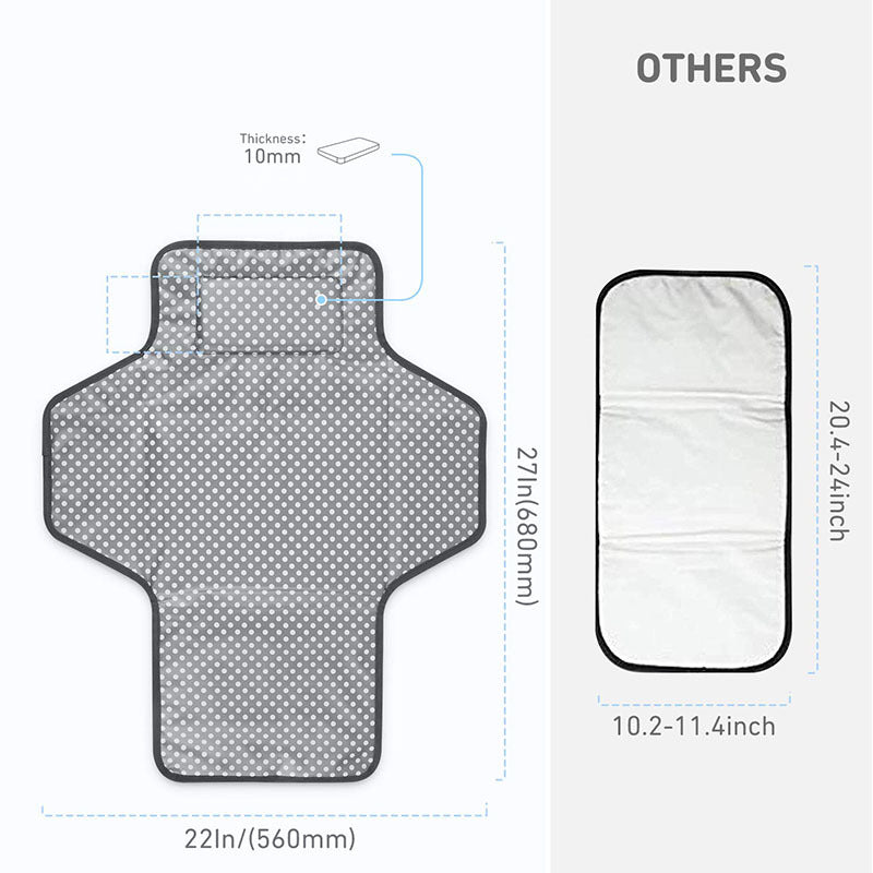 Fully unfolded waterproof baby changing pad showing the large white interior surface