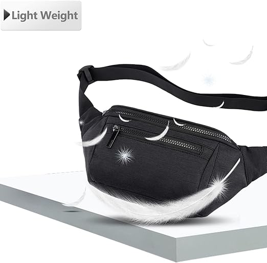 Water-resistant waist bag for outdoor use, hiking, and cycling