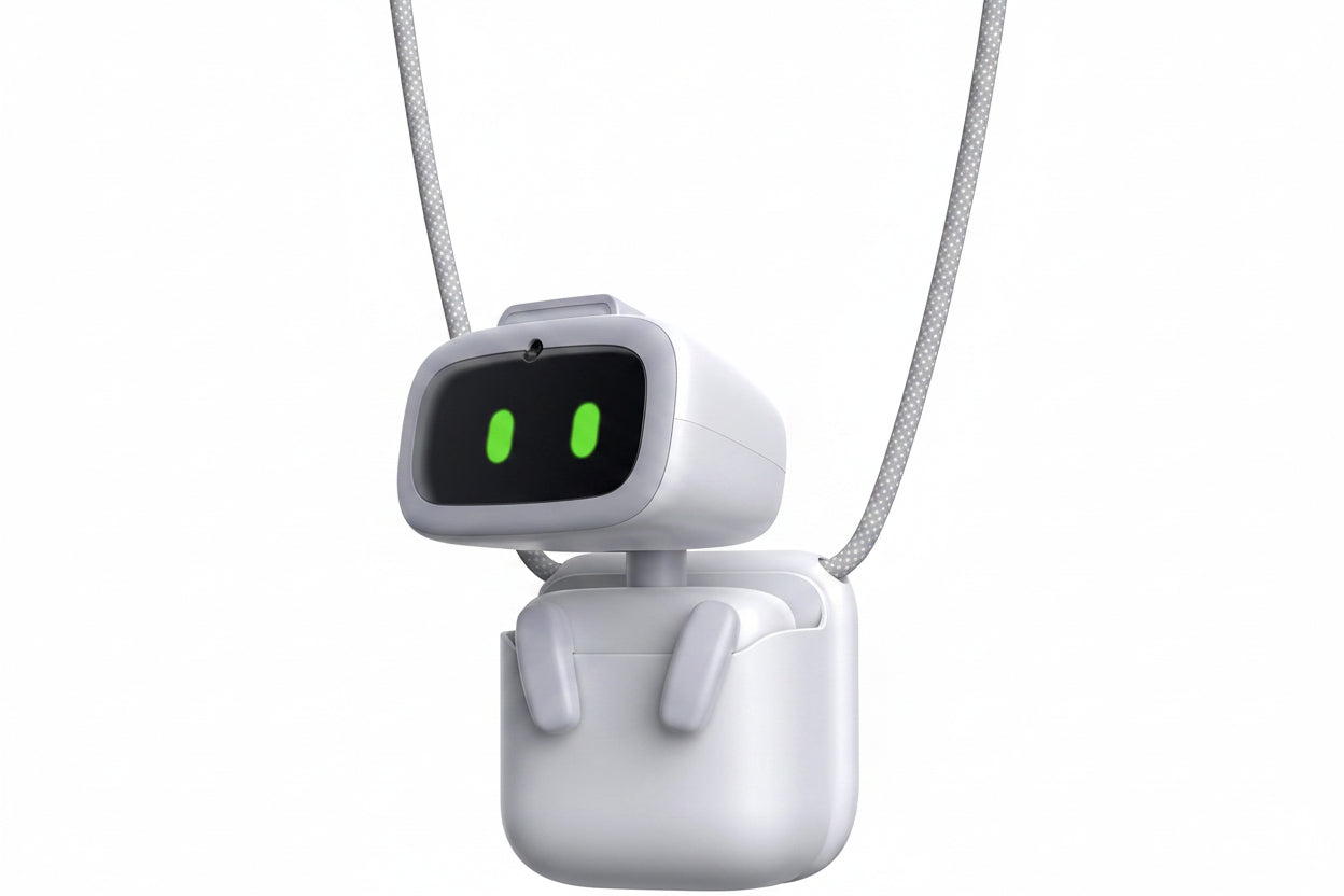 Wearable AI companion robot with magnetic attachment