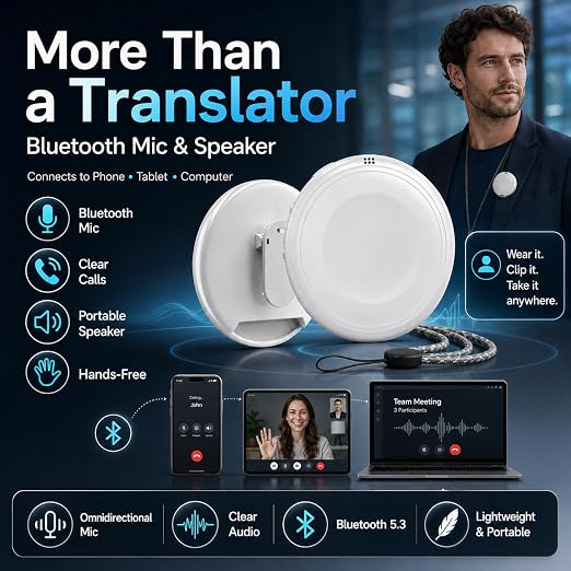 Wearable language translator device for travel communication