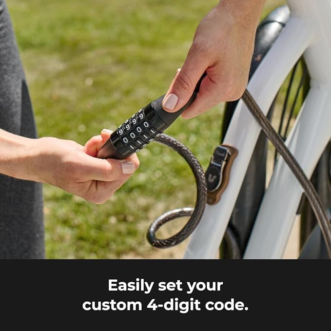 Weather-resistant vinyl coated bike lock for outdoor durability
