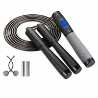 Adjustable weighted jump rope with heavy handles for fitness workouts