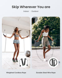 Smart skipping rope with weighted handles for gym workouts