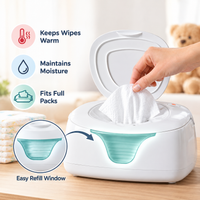 Wet Tissue Warmer featuring top-heating design and accessible wipe dispenser
