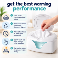 Wet Wipe Warmer with soft night light for nighttime baby care