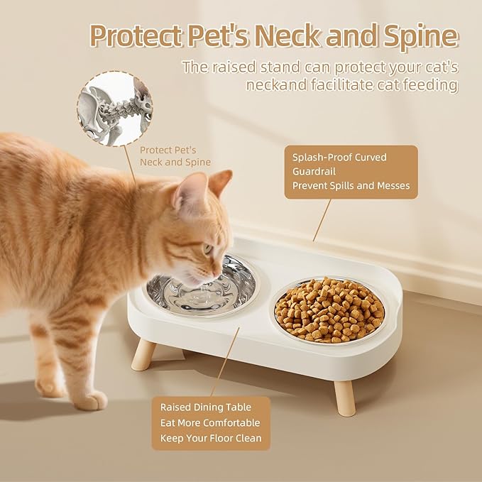 Whisker Fatigue Relief Cat Bowl Elevated Design for Comfortable Feeding