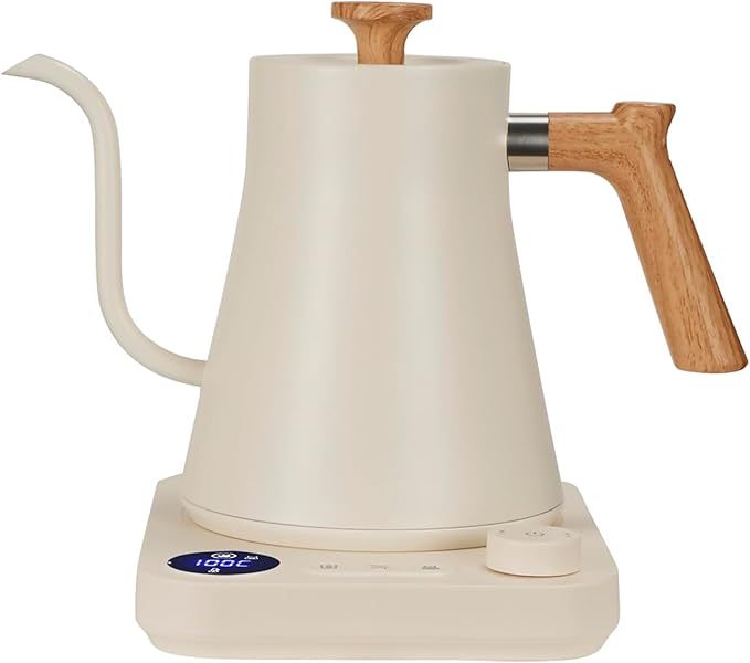 White Gooseneck Electric Kettle with 0.9 Litre Capacity