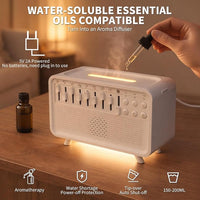 Side profile of the multifunctional sound machine designed for indoor use.