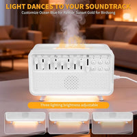Sound machine feature image highlighting eight built-in natural sound options.