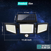 270 degree wide angle solar light for outdoor wall installation