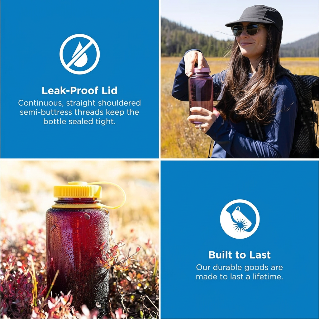 Wide mouth hydration bottle with easy fill design for outdoor activities and fitness