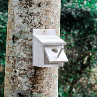 Wooden Bird House with Perch for Wild Birds in Garden and Yard