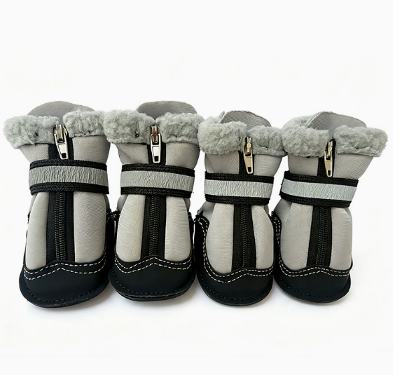 Winter dog shoes with reflective detailing for outdoor walks