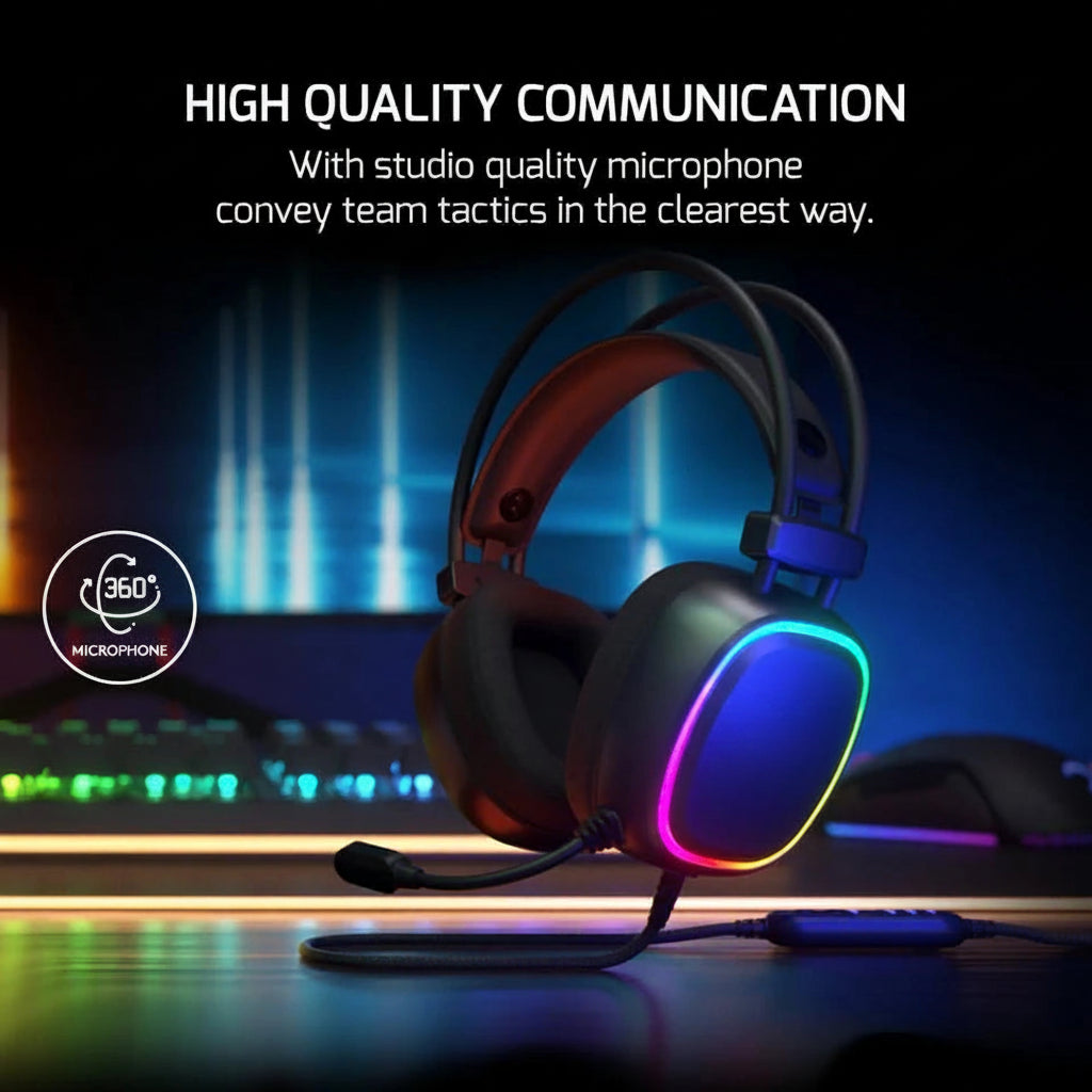 Wired gaming headphones with 50mm drivers