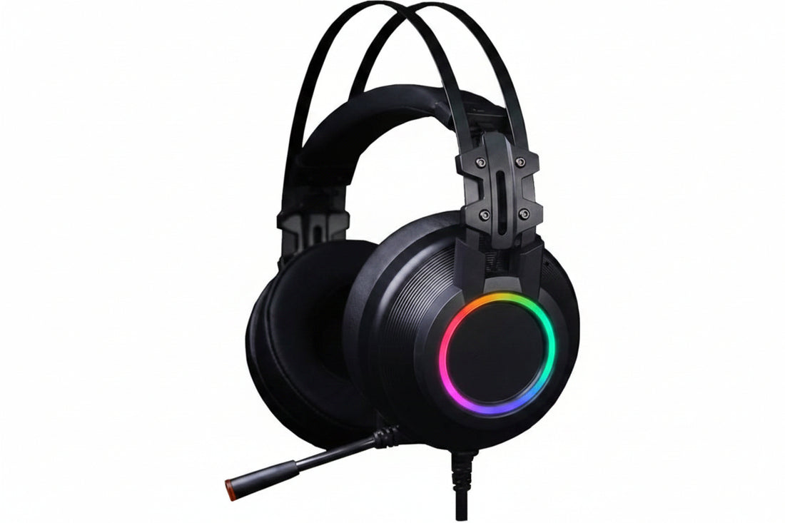 Wired RGB gaming headset with microphone