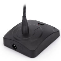 Wired speech microphone for compatible amplifier connection
