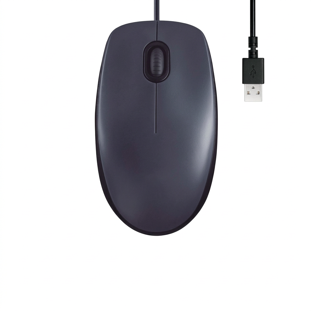 Wired USB mouse for computer and laptop in black colour