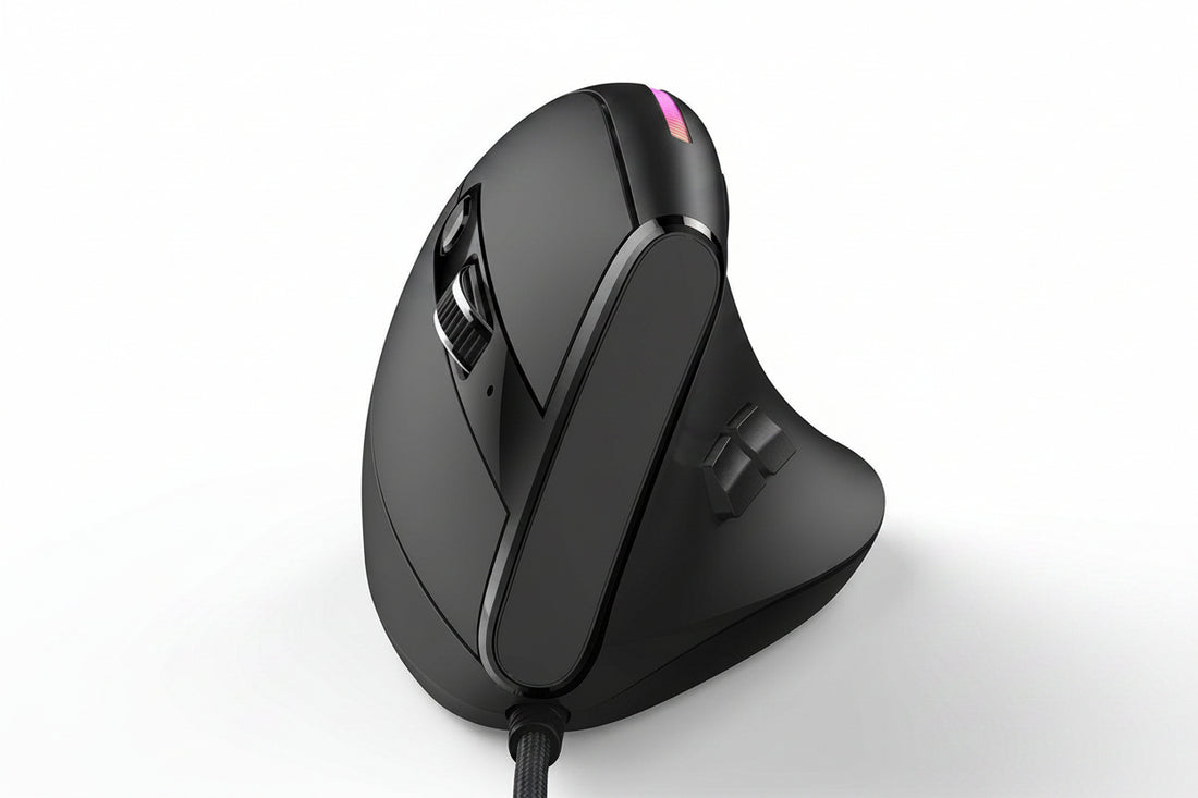 Wired vertical RGB mouse front view for PC and laptop use