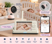 Parent checking a baby's nursery through a portable wireless video display