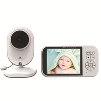 White wireless baby monitor with camera and handheld video display