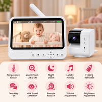 Baby monitoring system positioned safely on a nursery shelf overlooking the crib