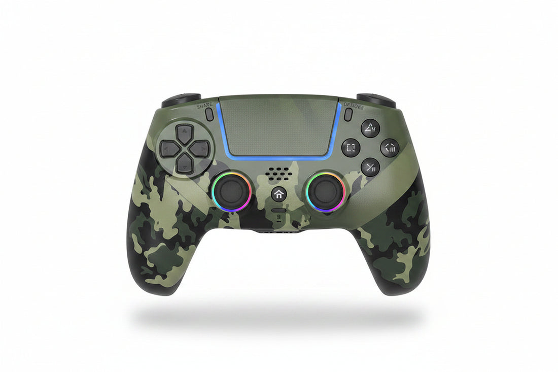 Wireless Bluetooth game controller with colorful LED lights for gaming