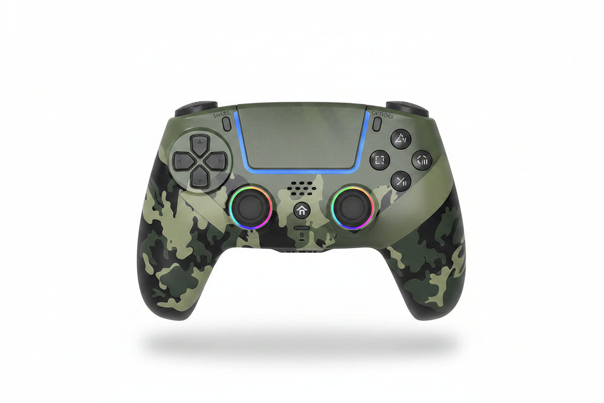 Wireless Bluetooth game controller with colorful LED lights for gaming