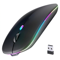 Wireless Bluetooth rechargeable mouse in black colour for laptop and computer