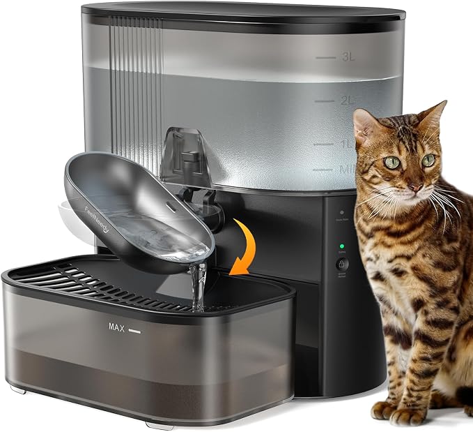 Wireless Cat Water Fountain with Stainless Steel Bowl