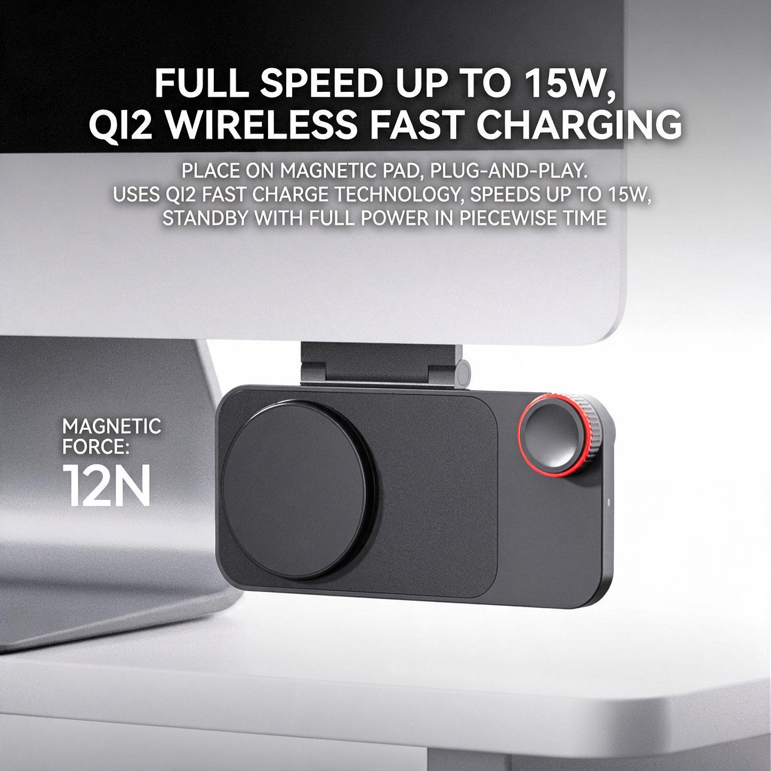 Wireless charging desktop stand with modern design