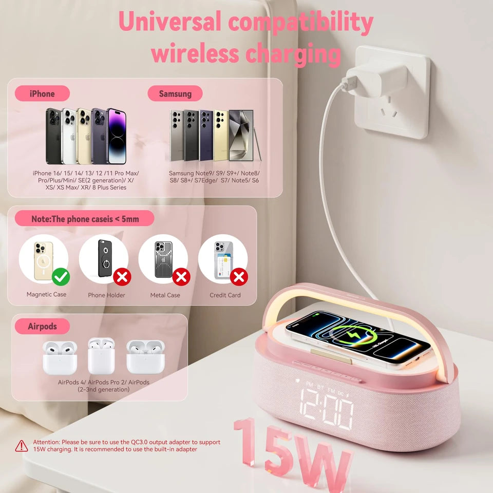 Bluetooth speaker with compatible wireless charging