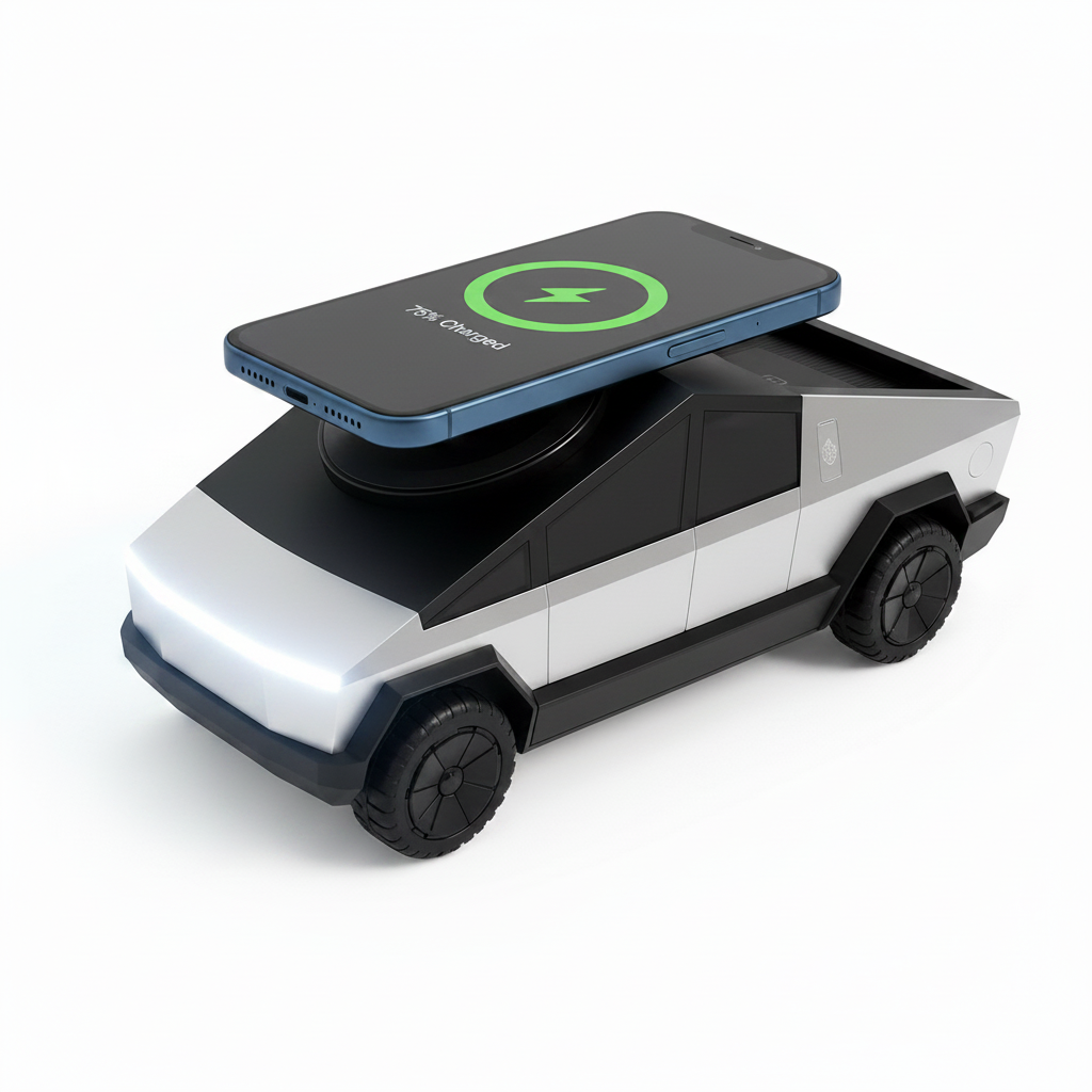 Front view of 3-in-1 wireless charging station with phone, watch, and earbuds