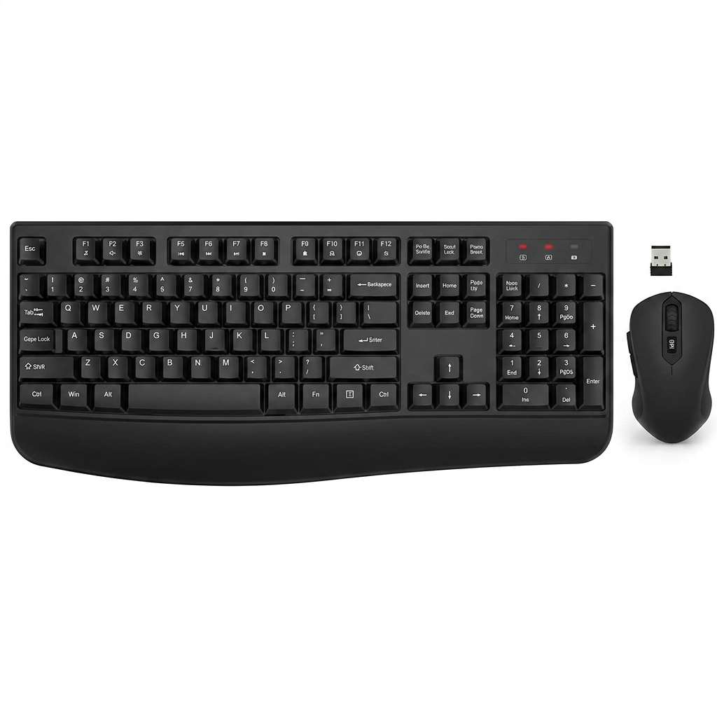 wireless keyboard and mouse combo full size ergonomic
