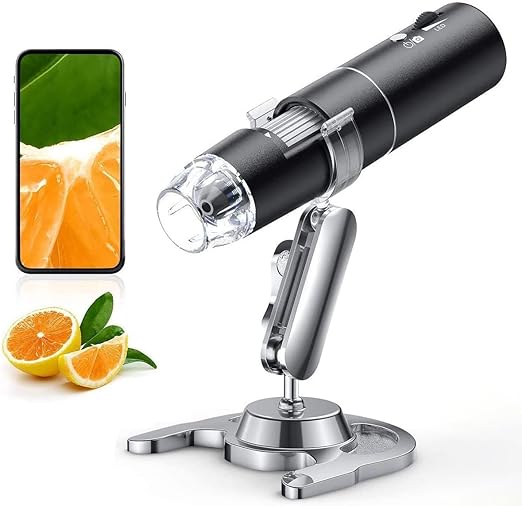 Wireless digital microscope front view with adjustable stand