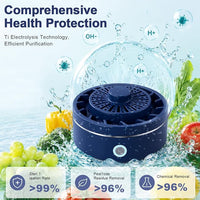 Wireless blue fruit and vegetable washer for kitchen use