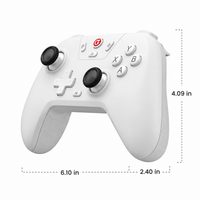 Wireless game controller front view showing joystick and buttons design