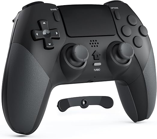 Wireless gaming controller with black ergonomic design