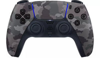 Wireless gaming controller with grey camouflage design